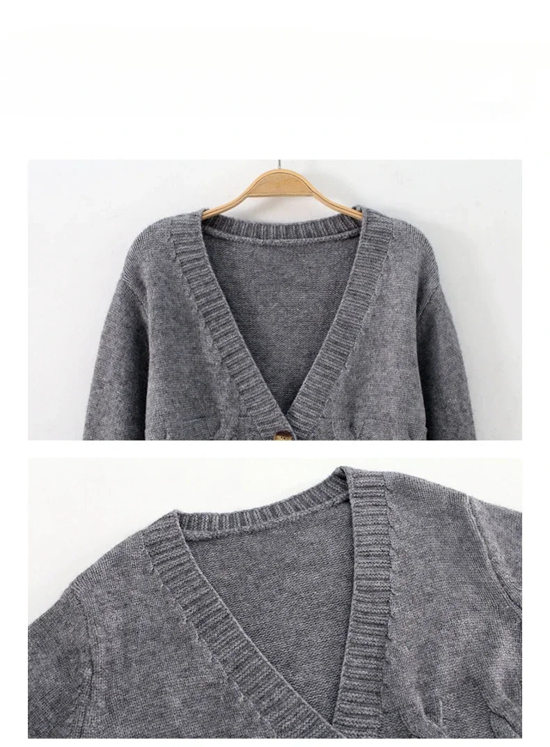 Élégance Tissée  – Le Cardigan Parfait pour un Hiver Chic