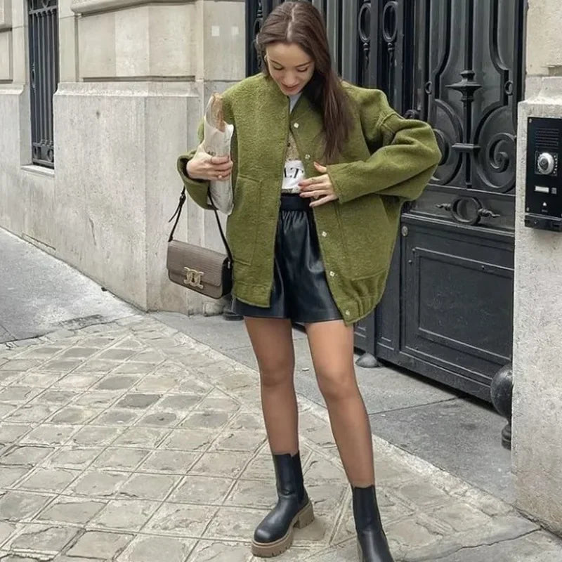 Bomber Oversized Femme - Élégance Décontractée avec Praticité